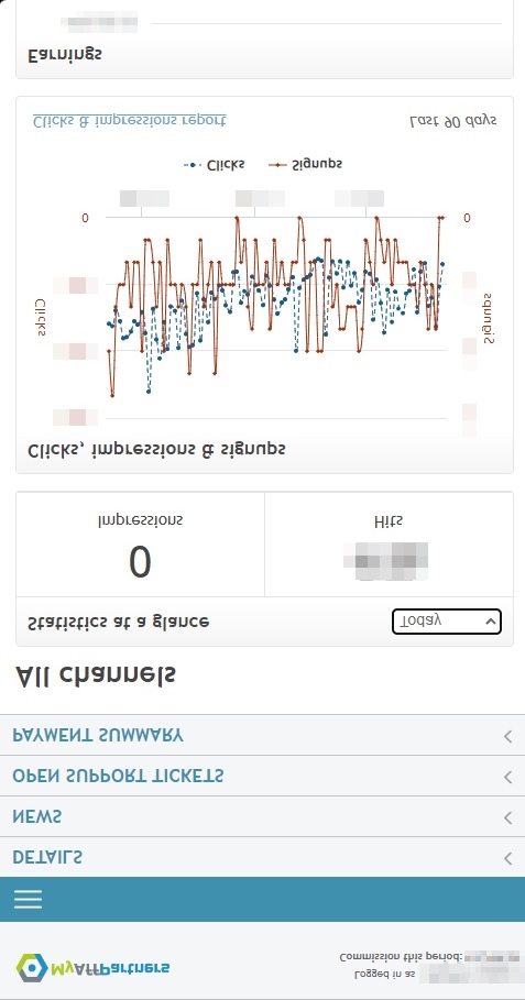 Interface de afiliado